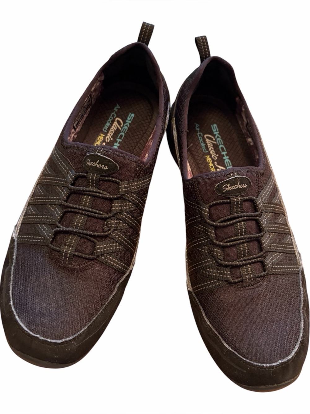 Skechers Women’s Black Casual Slip-On Sneakers-Size 8